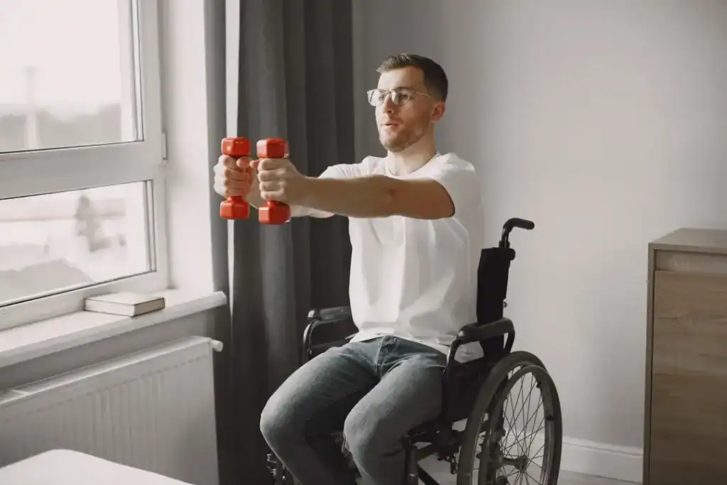 Empowering Weight Loss: A Comprehensive Guide for Individuals with Disabilities 1 Image of man doing exercise in his wheelchair to aid weight loss Chippenham