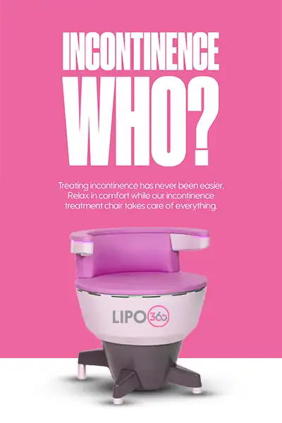 LIPO360 EMS Chair Can Help with Urinary Incontinence 2 Image of a urinary incontinence treatment seat Chippenham